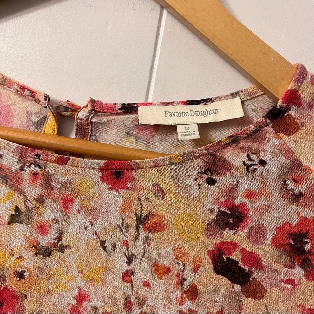 Favorite Daughter The Faye Shirt Button Back Floral Blouse Pink Anthropologie - Picture 7 of 14